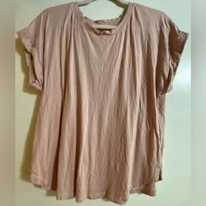 A New Day Blush Pink Cuffed Sleeveless Short Sleeve Tee Sz XLarge